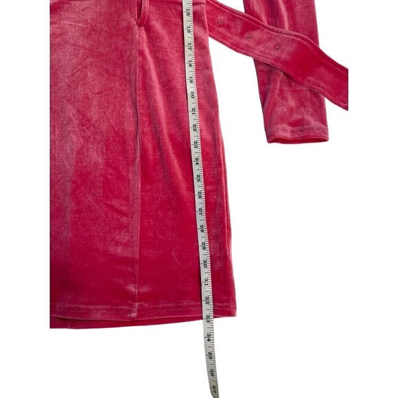Blu Pepper Velour Belted Bodycon‎ Mini Dress Hot Pink Size L - Picture 6 of 14